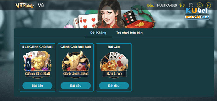 Sảnh cược đối kháng V8 tại nhà cái uy tín Kubet