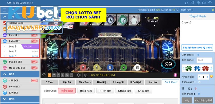 Sảnh loto Bet đẳng cấp